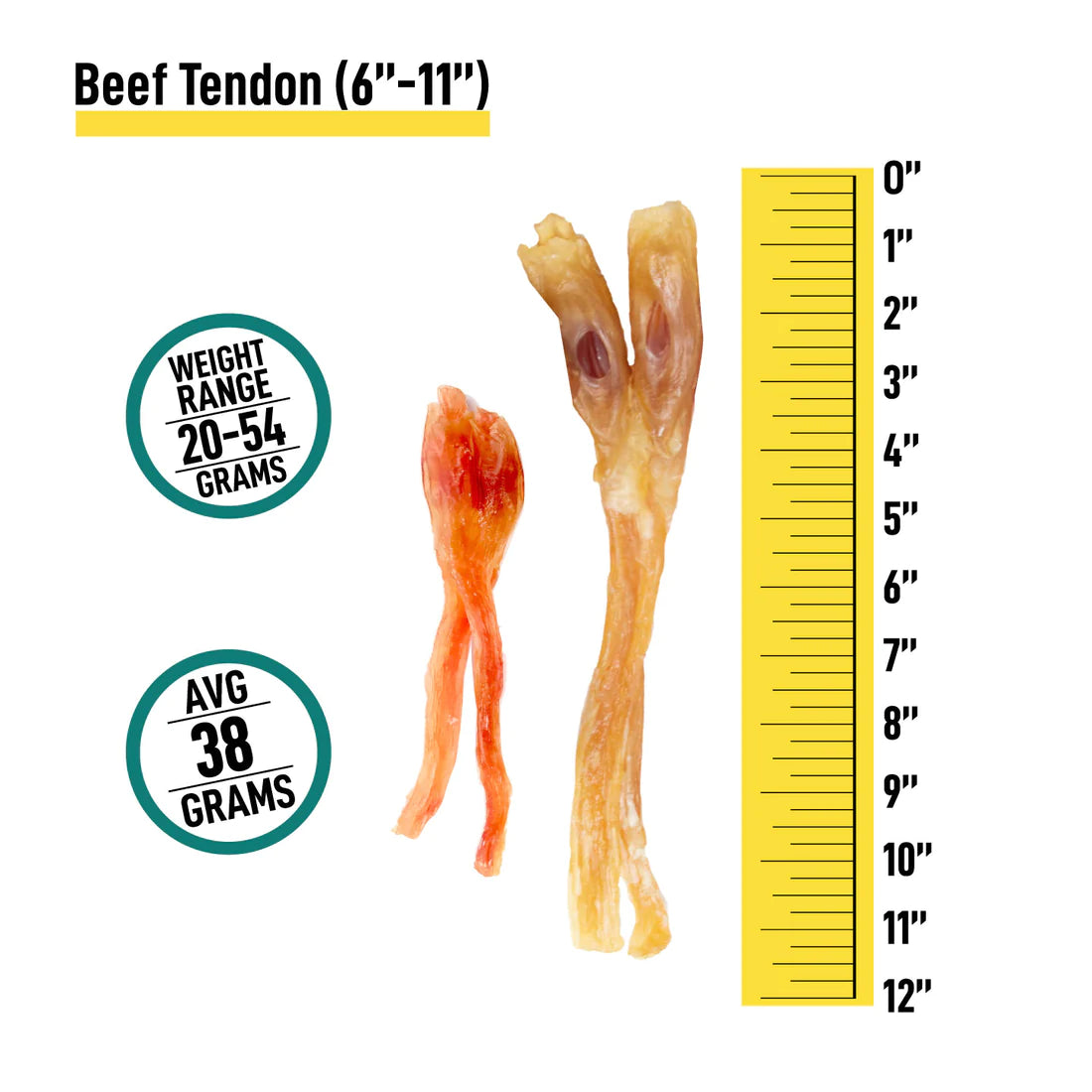 Beef Tendon Chews - 10 Inch