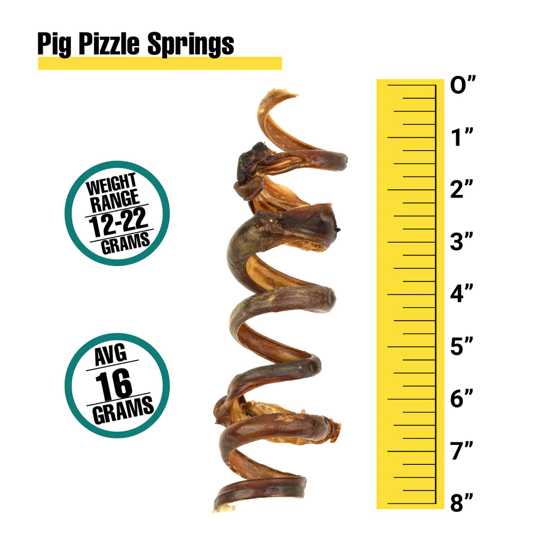 Pork Pizzle Sticks - 8 Inch